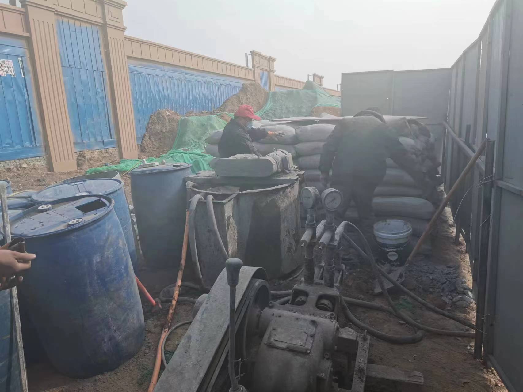 浩口原种场房屋下沉注浆